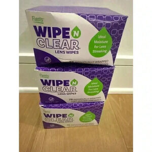 Flents Wipe 'N Clear Lens Cleaning Wipes Lens Wipes Fast Drying - Pack of 3